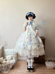Uncle's Workshop - Veronica Spring Tea - Plate Printed Sweet Lolita Dress