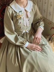 EESSILY - The Spring of Champs Elysees - Elegant Lolita Floral Embroidered OP