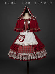Youpairui - Little Red Riding Hood - Length Two-wear Hooded Lolita Cape