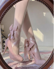 Pure Tea For Dream - Butterfly Specimen - Shiny Ballet Lolita Shoes Sweet Lolita Platform Heels