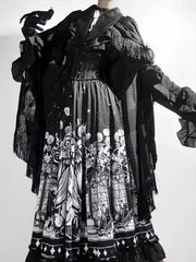 Caged Bird Hotel - Bone Theater - Halloween Gothic Lolita Fashion Shirt Skirt