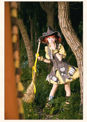 Piggy Bun- Witch Paradise - Kawaii Lolita OP Witch Themed Dress with Pointed Hem Vest