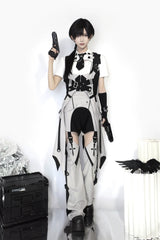 Letters from Unknown Star - Sky Core Record - Ouji Lolita Shorts Suits Short Sleeve Dress Set