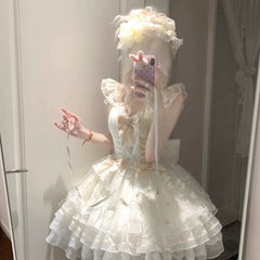 Flight Diary - First Love Praise - Sweet Lolita JSK Tiered Dress Princess Cake Dress
