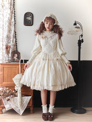 White Tea Story - Elegant Black and White Lolita JSK and Blouse