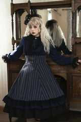 Miss Point - Customized Lolita Elegant Striped High Waisted Fishbone SK