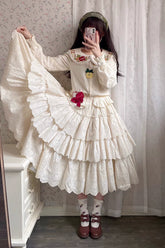 Miss Point - Customized Lolita Skirt Embroidery Lace Cotton Lolita Skirt