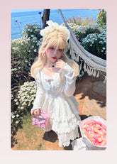 Yingtang - Rose of France - Sweet Lolita Plus Size Halter Puffy Dress Set