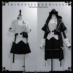 Princess Chronicles - White Cat Dark - Ouji Lolita Cat Ear Hooded Jacket, Pocket Shorts