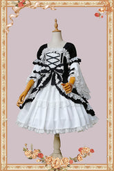 Infanta - Vintage Doll Patchwork Sleeve Lolita OP