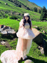 Rouroudream - Selkie - Plus Size Sweet Lolita OP Trailing Floral Princess Gown Dress