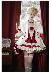 With PUJI - Mary's Heart - Classic Lolita Bodice Dress with Invisible Strap Irregular Coat