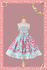 Infanta - Strawberry Culinary Maiden - Sweet Lolita JSK Dress With Strawberry Floral Print