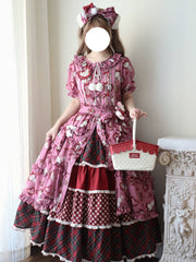 Miss Point - Forest Berry Bunny - Sweet Lolita Plaid Skirt Tiered Ruffles Spring SK