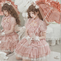 Your Princess - Cross Dream - Sweet Lolita Lace Pink OP Dress