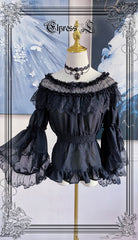Elpress L - Universal Black White Chiffon Lolita Blouse