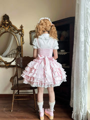 Nn Star - Half Sugar Ism - Sweet Lolita JSK Low Waist Dress With Tiered Hem