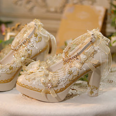 One Night - Handmade Luxuriant Tea Party Lolita Shoes