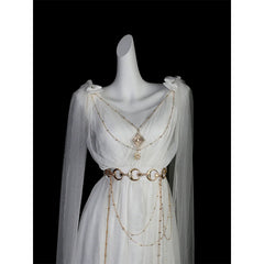 Cornfield Lolita - Divine - Elegant Greek Mythology Style Lolita JSK Irregular Hem White JSK Dress