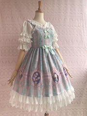 Yilia - Rose Lover Dream - Printed Bow Casual Lolita JSK