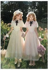 With PUJI - Morning Mist Estate - Twins Classic Lolita OP Dress, Edward Collar