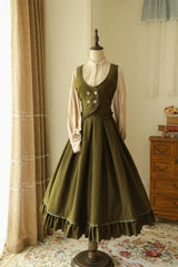 Forest Wardrobe - North of the Forest - Classic Lolita Striped Vest Skirt Set