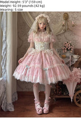 Spireme Cat - Wedding in Dream - Pink Sweet Lolita OP Dress, Detachable Corset