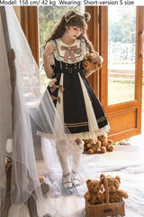 Letters from Unknown Star - Chocolate Workshop - Elegant Lolita OP Daily Short Sleeve Dress