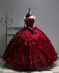 Silent Manor - Red Gorgeous Bridal Wedding Lolita JSK Dress