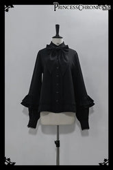 Princess Chronicles - Doll - Black Ouji Lolita Shirt with Removable Large Bow Tie