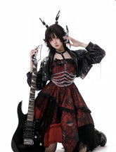 YingLuoFu - Bleeding Strawberry - Gothic Lolita JSK Dress With Jacket/Rib Chain Accessory