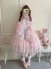Hanguliang - Spring Awakening - Sweet Lolita JSK and Princess-Sleeved Shirt with Lace Detail