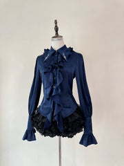 SilentMars - Fallen Moon Rule - Military Lolita Shirt Set Retro Knight Style Blouse