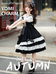 Eieyomi - Sweet Heart Black Lolita Jumper Dress