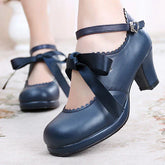 Sosic - Qing Mengnuo - Elegant Lolita Satin High Heel Handmade Shoes
