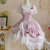 Sakurada Fawn - Manta - Plus Size Sweet Lolita JSK Dress with Rose Decoration