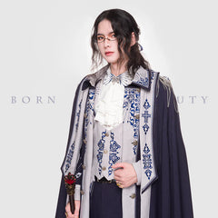 Youpairui - Sheffield - British Military Navy Blue Ouji Lolita Set