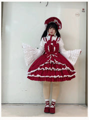 Chubby Cat Diary - Gryza - Plus Size Princess Lolita JSK, Cotton Tiered Ruffles