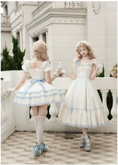 With PUJI - Sea Salt Iced Tea - Classic Lolita Dress, Fishbone Bodice