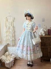Uncle's Workshop - Veronica Spring Tea - Plate Printed Sweet Lolita Dress