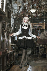 Letters from Unknown Star - Bloodline Duke - Gothic Lolita SK Suit Spider Web Vest and Blouse