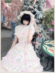 TaTaTa Lolita - Spring 2025 - Old School Lolita Jumper Dress, Floral Prints