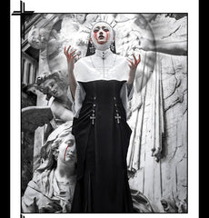 CHUNLV LOLITA - Night Cathedral - Halloween Nun Lolita OP Suit Gothic Dress Set