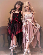 With PUJI - Rose Leaf - Irregular Daily Lolita JSK Dress in Wabi-Sabi Style