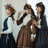 Miss Point - Rose Doll - Elegant Lolita Striped Fishbone Skirt