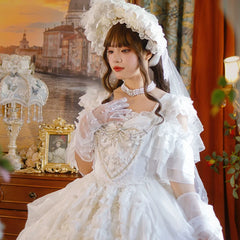 One Night - Dolores - Wedding White Lolita Dress Princess Bridal OP