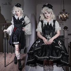 CastleToo - Night Rose - Elegant Ouji Lolita Suits With Lolita JSK And Shorts