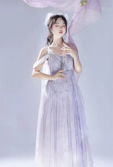 Meow Studio - Han Lolita Dress Side Slit Purple JSK Dress