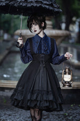 Lilizi - Redemption Song - Gothic Lolita OP Dress Cross Embroidery Tiered Hem