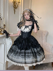 Alice Girl - Yesterday Morning Mist - Classic Lolita JSK Elegant Low-cut Lolita Dress